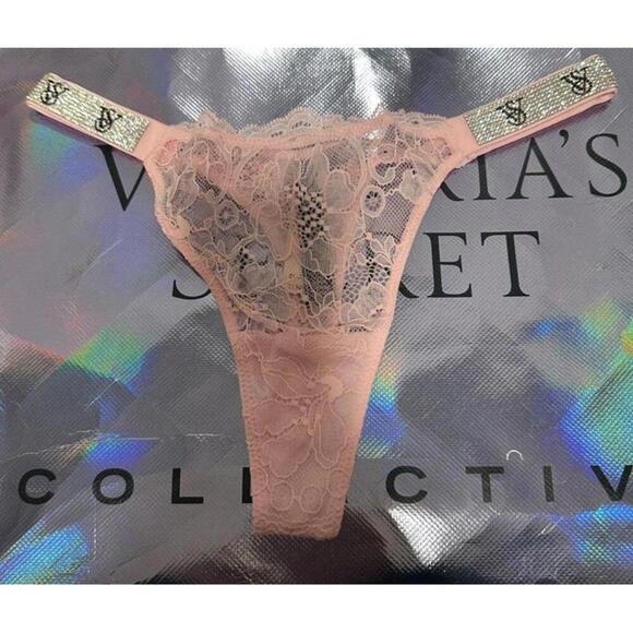 Victoria’s Secret Shine Strap Lace Thong Panty - Picture 1 of 4
